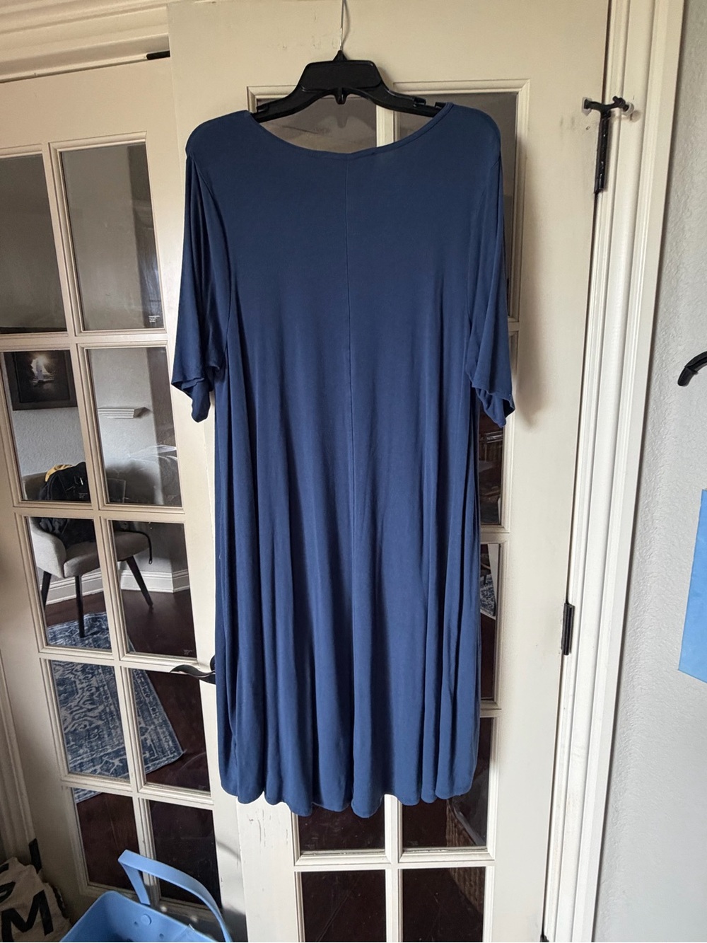 Philosophy Woman Dresses Blue Swing Dress 1X Pockets Stretch Knit